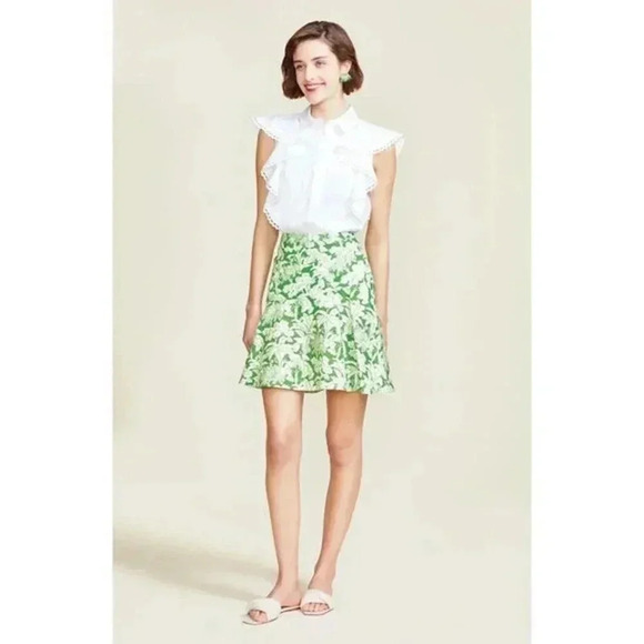 Pearl by Lela Rose Floral Poplin Flounce Skirt – Size 10 - Picture 1 of 9